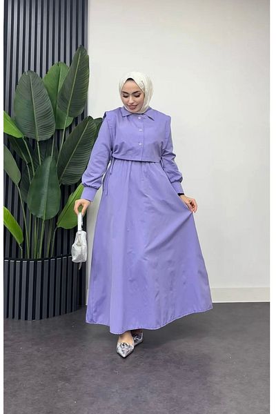 modasusev Κοστούμι γιλέκο που δένει στο πλάι Φόρεμα Hijab