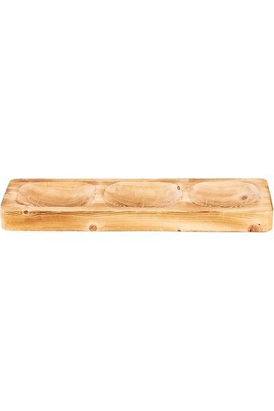 AKDC Wooden Nuts Tray Rectangle 12Cm X 40CmCh(3Cm Wooden Colour