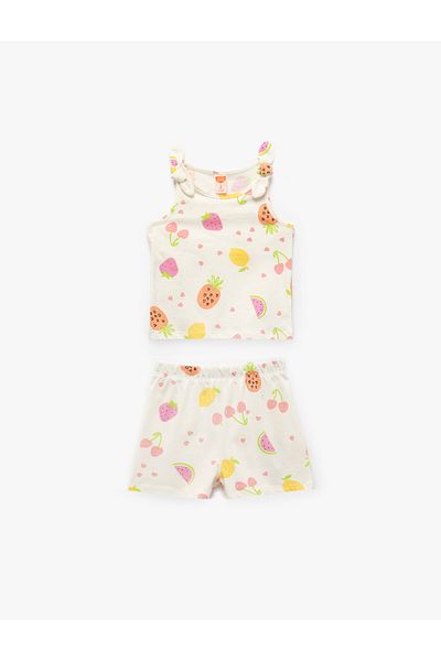 Koton Cotton Fruit Print Set of 2 Shorts and T-Shirts
