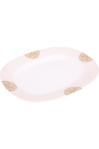 AKDC M/Mine Oval Platter - 29cm x 35cm x 3cm, White