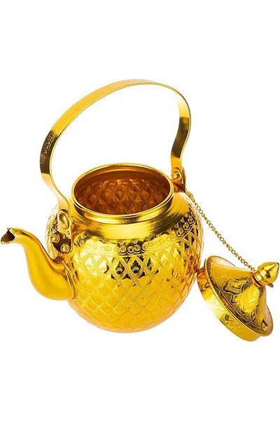 AKDC Alu Tea Kettle Gold 14Cm X 14Cm X 14Cm Golden Colour