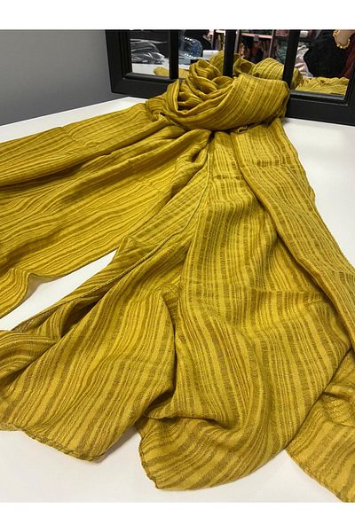 AMİNENESİL Yellow Misto Cotton Shawl - Oxide Color