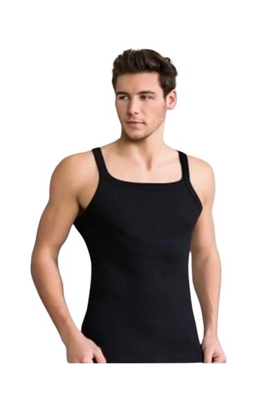 XORVİO Men's Cotton Stylish Quality Square Collar Rope Strap Undershirt Lycra Super Soft