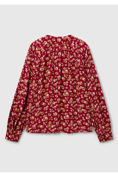 United Colors of Benetton Women's Burgundy 100% Viscose V-Neck Raglan Sleeve Blouse