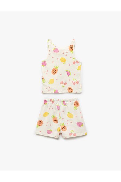 Koton Cotton Fruit Print Set of 2 Shorts and T-Shirts