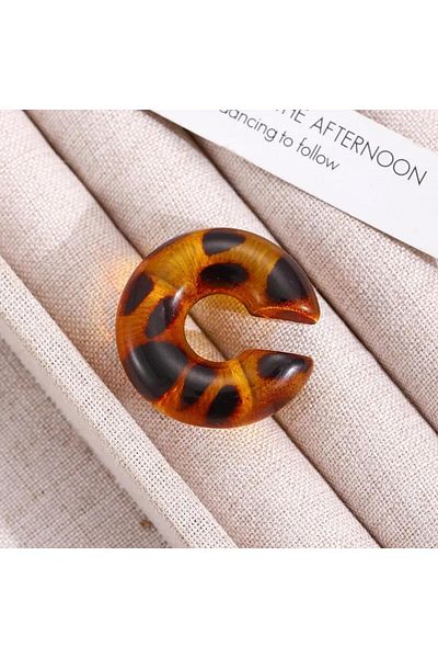 efstyle Brown Leopard Pattern Ear Cuff Cartilage Earring 1Pcs