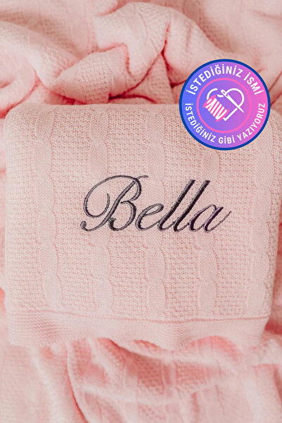 tinykiddesign Bebek Battaniyesi Pembe Içi Peluş Battaniye Istediğiniz Ismi Na...