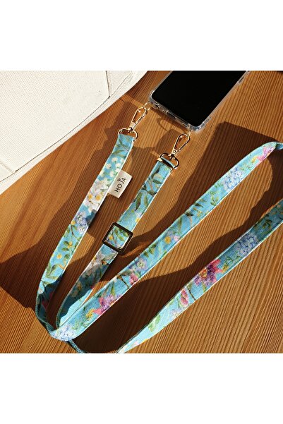 HOJA Store جاردين دي فلوريس حزام هاتف آيفون 15 زهري وحقيبة هاتف معلقة