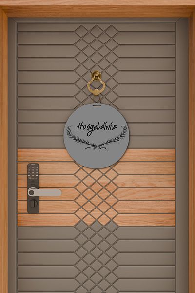 Dormot Home Modern Door Ornament - Gray Bottom Branch Top Welcome - Outdoor Door Ornament
