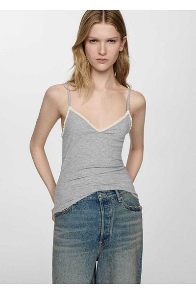 MANGO Woman Blouse with Thin Straps