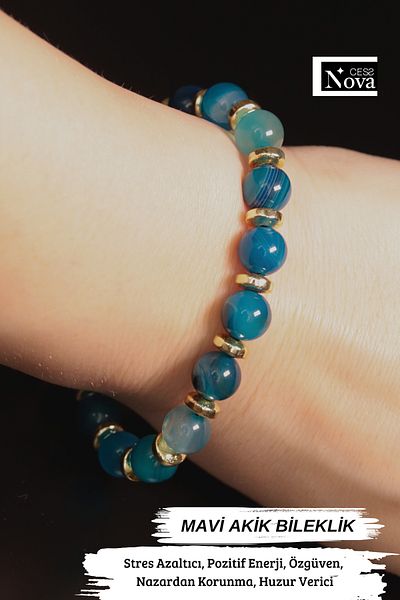 CessNova 8mm Certified Agate & Hematite Bracelet - Blue, Purple, Green, Carnelian