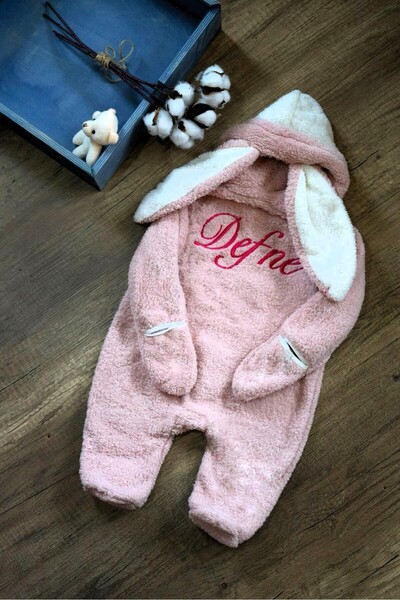 tinykiddesign Bebek Welsoft Tavşan Kulaklı Tulum Pamuklu Kapşonlu Yumuşak Tul...