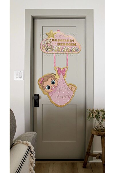 LOTUS PARTY Hoşgeldin Bebeğim Kapı Süsü Yeni Doğan Bebek  Hastane Oda Kapı Sü...