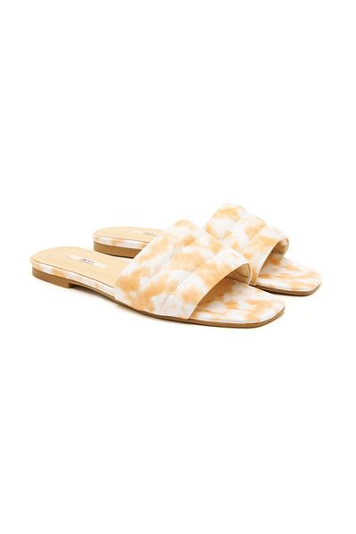 Desa Papuci de damă din piele cu model Tie Dye