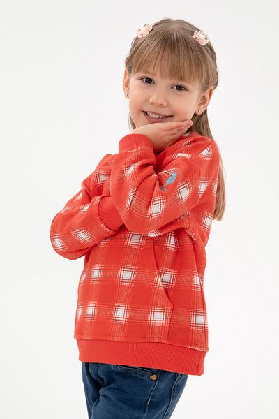 U.S. Polo Assn. Girl's Pomegranate Flower Hooded Sweatshirt 50298178 -Vr239