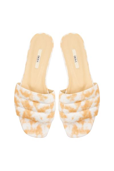Desa Papuci de damă din piele cu model Tie Dye