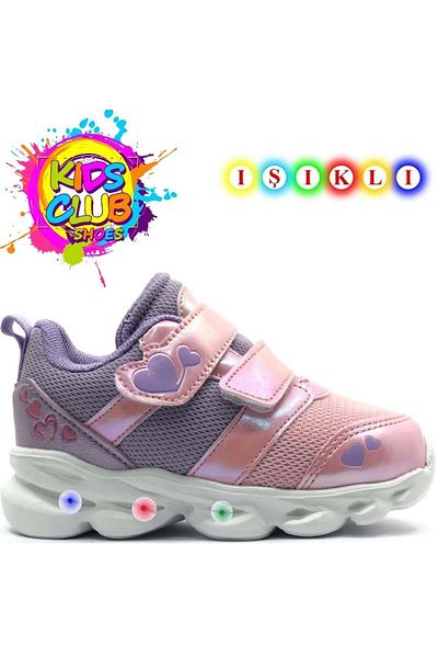 KOCAMANLAR Cool 25-Caty Lighted Orthopedic Sole Baby Sneakers Pudra