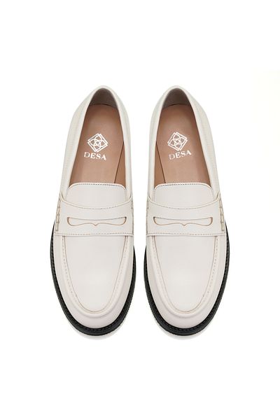 Desa Women's Ecru Leather Loafer