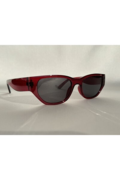 BluePepper Claret Red Cateye Model Sunglasses - Black Glass Colored Wave
