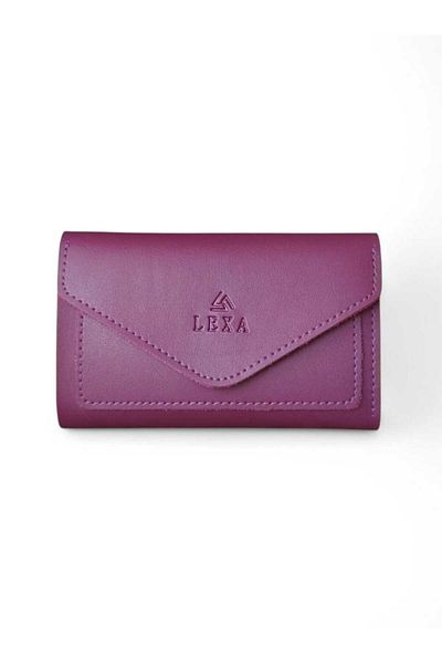 LEXA Envelope Model Soft Loose Card Medium Size Purple Women's Wallet