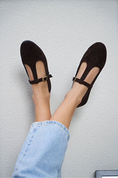 NİŞANTAŞI SHOES Balerini de damă Palmer Bitter Brown, în interior și în exter...