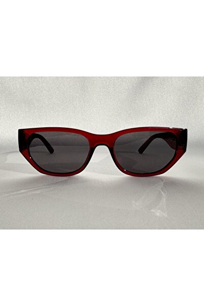 BluePepper Claret Red Cateye Model Sunglasses - Black Glass Colored Wave