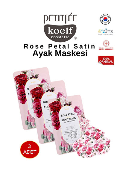 koelf Petitfee Gül Yapraklı Saten Çorap Tipi Ayak Maskesi 16ml