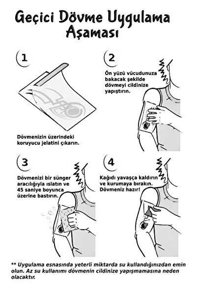 BiWini Minimal Doodle Geçici Dövme Tattoo Bilek Kol Bacak Ve Göğüs Arası Erkek Kadın