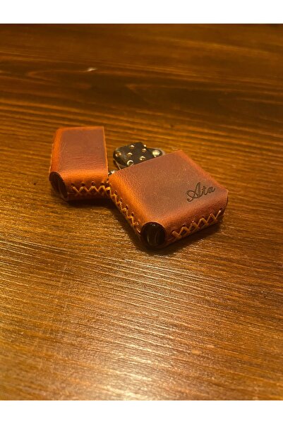 overcraft Leather Handmade El Yapımı Hakiki Deri Zippo Çakmak Benzinli Deri Ç...