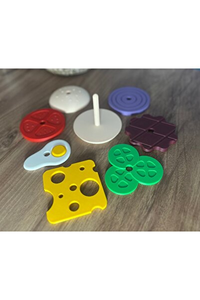 Atlas Lab Montessori Hamburger Sıralama Oyunu - Eğitici Ve Motor Beceri Geliştirici Hamburger Oyuncak