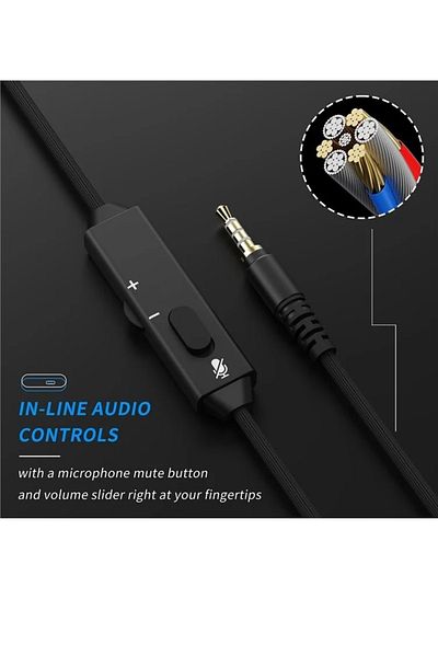 BUNNY Bg02 3.5mm Wired Gaming Headset with Noise Reduction Mic, Immersive Surround Sound, 2m Cable