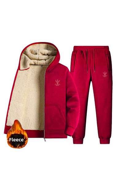 CLASSY.MODA Thermal-Sweatpants Set - Set of 2, Bottom-Top Naki, Hooded, 3 Thread Raster, Excluding Welsoft Sleeves