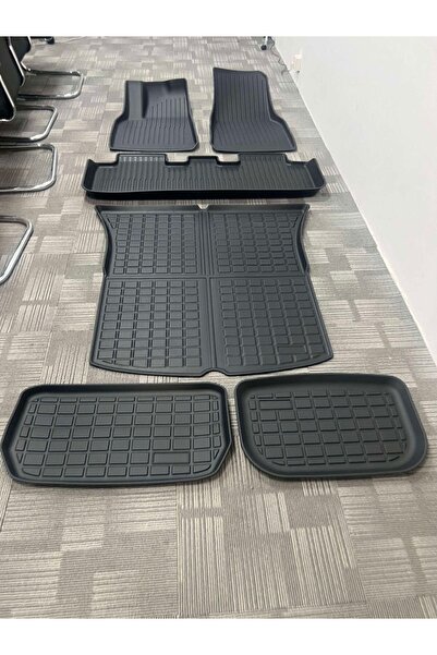 TESLA Li Parts Model Y Uyumlu Tpe Premium 3d Havuzlu Tüm Paspas Seti 6'lı Set