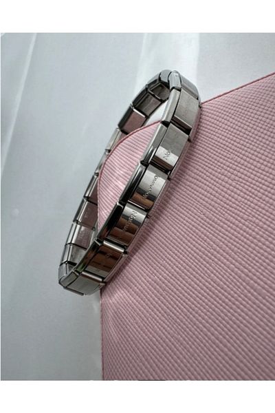 Moda Tuğram Steel Adjustable Charm Nomination Unisex Bracelet