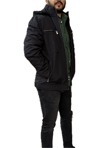 DYNAMO Чоловічий чорний водонепроникний пальто з високим коміром