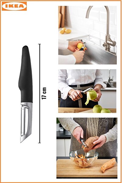 IKEA Paslanmaz Çelik Siyah Yan Soyacak 17 Cm