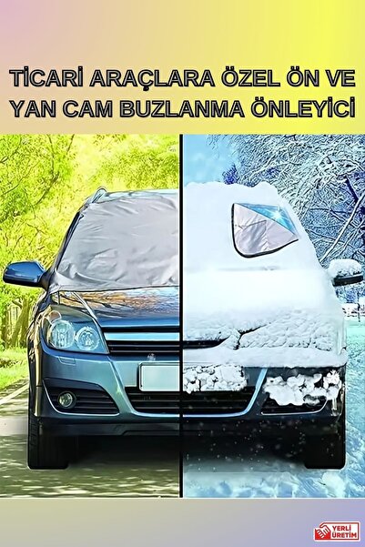 AutoEN TİCARİ Araçlara Özel Ön ve Yan Cam Kar Buzlanma Önleyici GRİ Buz Koruyucu Su Geçirmez