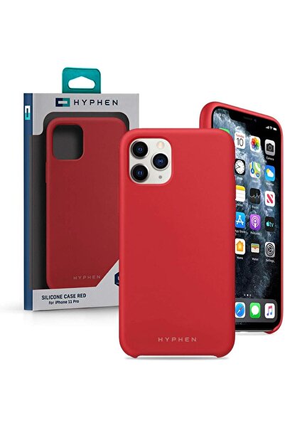 HYPHEN جراب سيليكون متوافق مع iPhone 11 Pro_أحمر