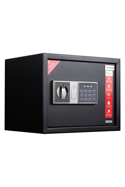 DAS SIEGEL Çelik Elektronik Şifreli Ve 2 Anahtarlı Para Değerli Eşya Ofis Ev Otel Kasası 30dsb