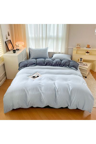 sharpdo 4-Piece Set Bedding Modal Quilt Cover Set with 1 Quilt Cover 1 Sheet and 2 Pillowcases 2m Bed