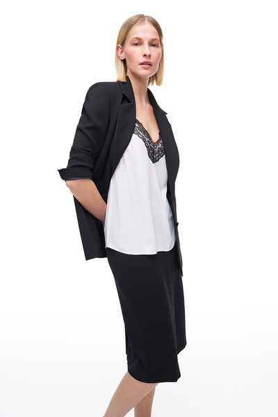 Perspective Чорна спідниця Echos Regular Fit з високою талією та середньою довжиною