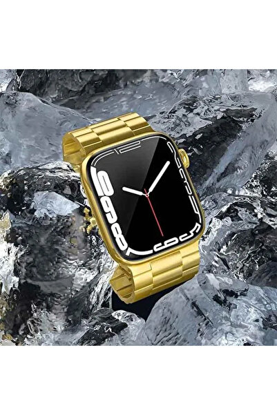 Green Lion سوار ساعة لينك من الفولاذ المقاوم للصدأ مقاس 42/44/45/49 مم - ذهبي