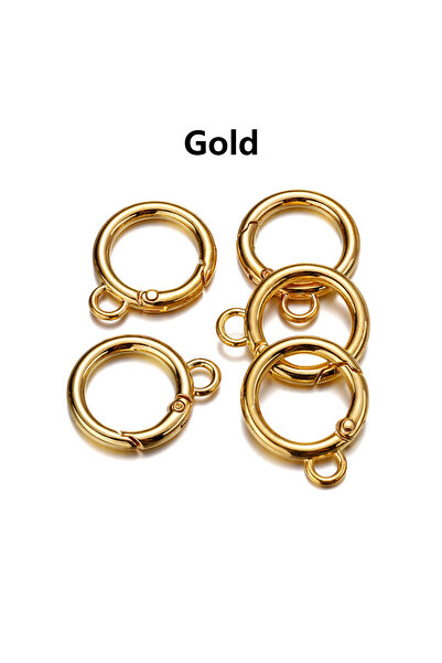 YouYoungDifferent 5 قطع من الذهب مقاس 18 مم، مشابك زنبركية دائرية قابلة للفتح...