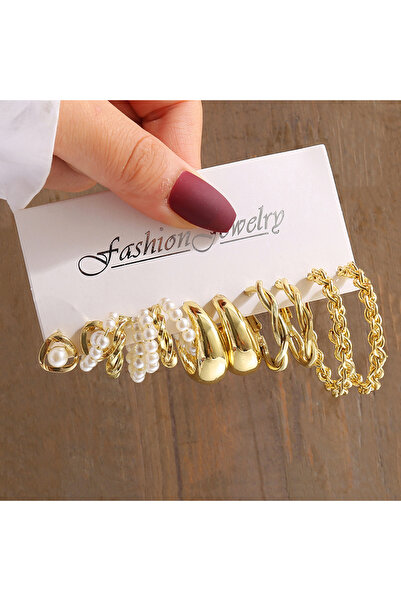 Choice مجموعة أقراط متدلية مربعة الشكل من خيوط معدنية على شكل هندسي عتيق من ا...