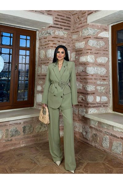 Ekim Store Roses Rose Belted Double Blazer Suit