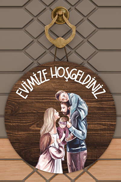 Dormot Home زخرفة الباب الحديثة زخرفة الباب الخشبي لعائلة مكونة من خمسة أفراد...