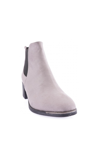 DGN 053 Women's Blunt Toe Sides Elastic Heeled Ankle Boots