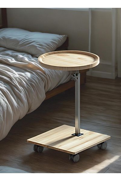 sharpdo Nordic Retro Sofa Lifting Side Table, Movable Living Room Corner Sofa Side Table Small Side Table