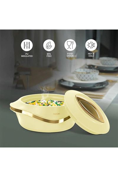 Milton Set of 3 Inner Stainless Steel Hotpot  1000 ml, 1500 ml, 2500 ml,) Beige/Gold