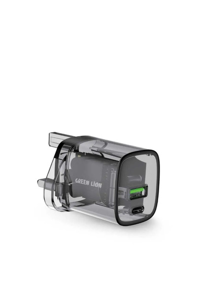 Green Lion 33W Pd Transparent Wall Charger Uk  - Black